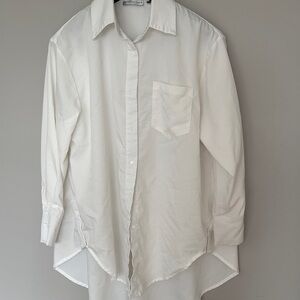 Patrizia Luca White Long-Sleeve Casual Button-Down Shirt